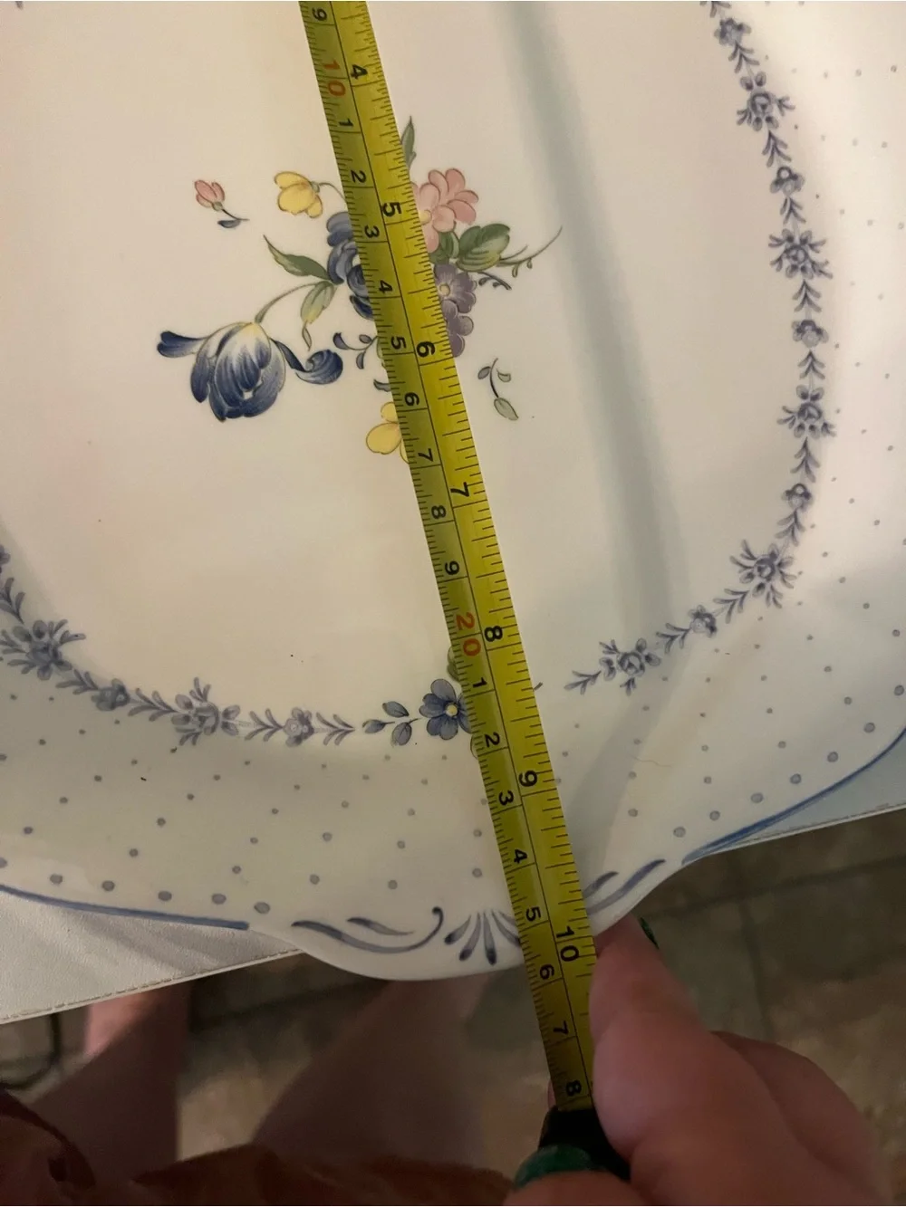 NIKKO Fine Tableware Blue Peony 10in Cake Plate Serving Tray Cottagecore Floral